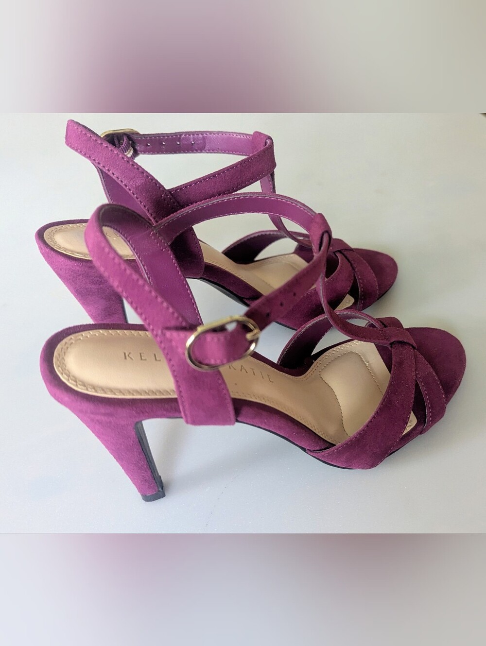 Kelly & Katie Talissa Women's Purple Suede Sandals Heels. Size 6. - Picture 1 of 14